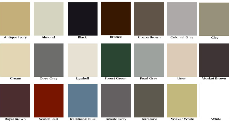 Gutter color options and swatches